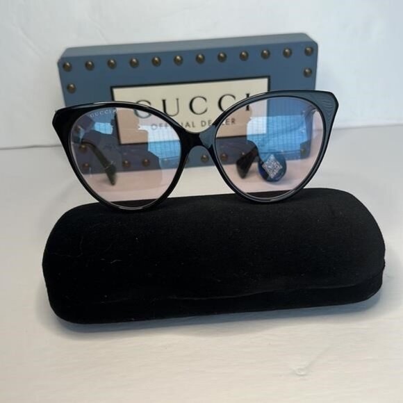 New - Gucci Pink Cat Eye Ladies Sunglasses GG1011S 005 57 Made in Italy main image 7